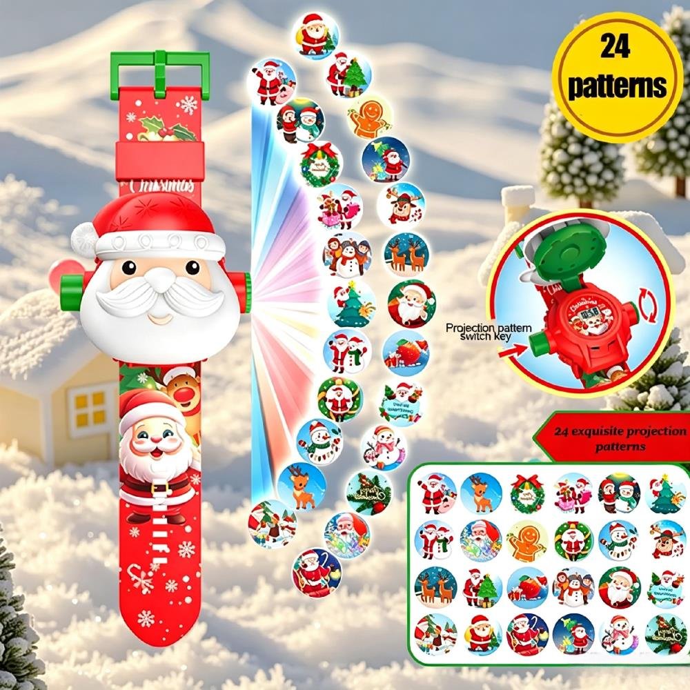 Kids Educational Watch - Jam Tangan Proyeksi Natal, Mainan Edukatif