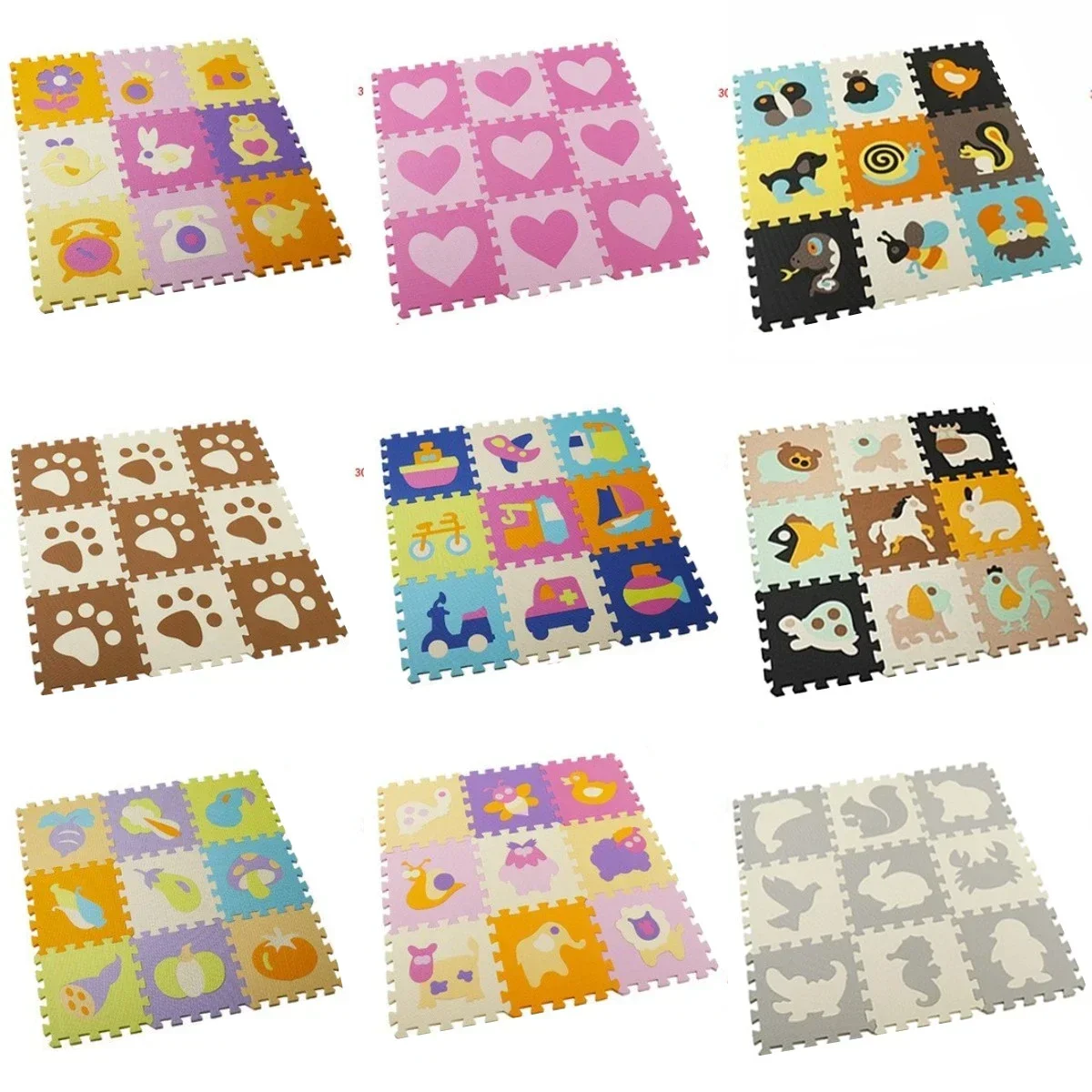 Kids Education Rug - 30*30*1cm 9 buah Set tikar lantai