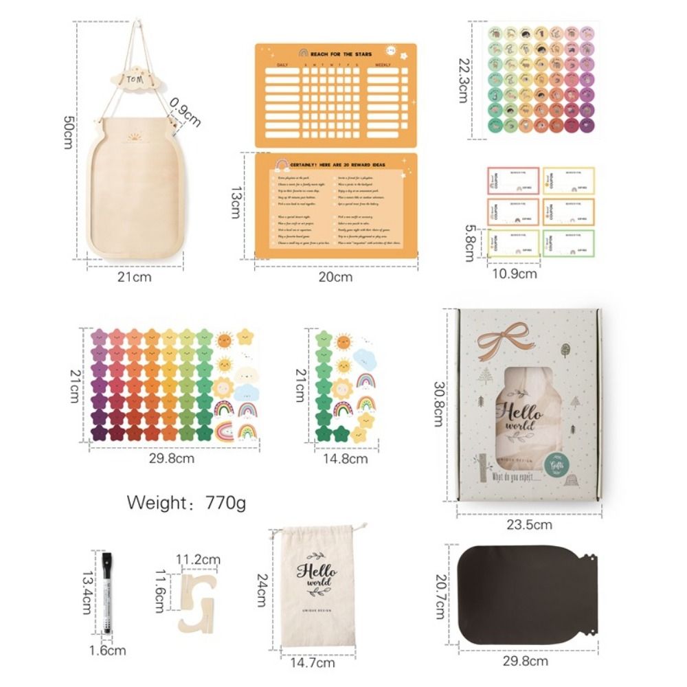 Botol Hadiah Kayu Berbentuk Bi - Kids Education Charts ulasan dan harga
