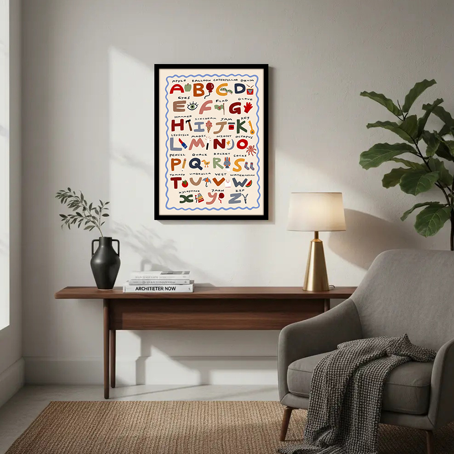 Poster Alfabet ABC Anak-anak K - Kids Education Charts ulasan dan harga