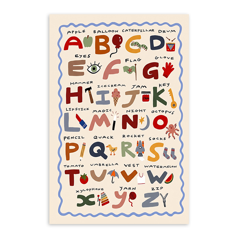 Poster Alfabet ABC Anak-anak K - Kids Education Charts ulasan dan harga